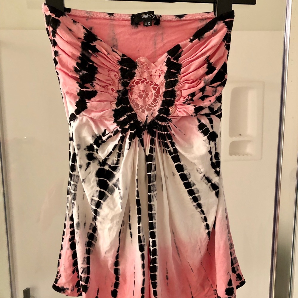 Tie dye strapless top by Sky